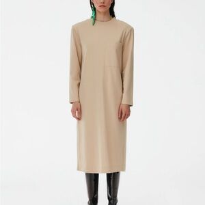 Tibi Beige Long Sleeve Dress